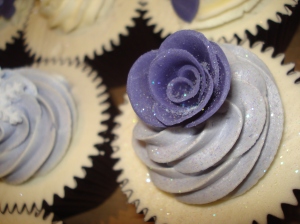 Purple rose cupcake